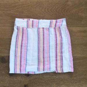 Striped White Skirt With Zipper